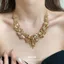 Kim Cương Hình Chữ V Hoa Bông Tai Bộ Vòng Cổ Phong Cách Cung Điện Retro Xương Đòn Dây Chuyền Ánh Sáng Sang Trọng Cao Cấp Vòng Cổ Nữ 2026-6-11