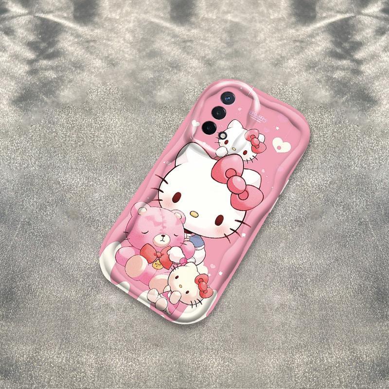Ốp Silicon Hoạt Hình Cho OPPO A74 A95 F19 F19S Reno 6 Lite 4G Bảo Vệ 3D Vỏ Điện Thoại Mềm TPU Kitty Sinh Viên Ốp Lưng Chống Sốc