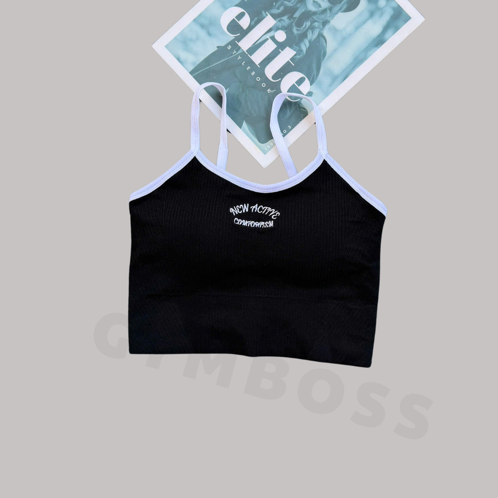 Áo bra tâp gym,yoga,Chất dệt kim 10% elast dày dặn tôn form,lưng kín,mút liền GB263
