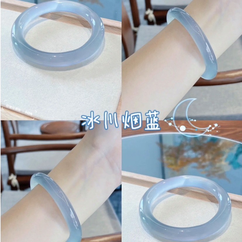 Vòng tay nữ đá mắt mèo ánh trăng màu trắng tím