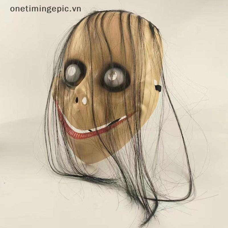 VFZ Mặt nạ kinh dị Halloween tóc dài, mặt nạ miệng chữ V, hóa trang ma nữ Roleplay MoMo Mask OTE
