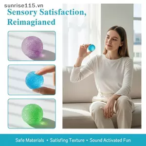 SRVN Crunchy Slushie Bóp Bóng 1 Đồ Chơi Giảm Căng Thẳng Cảm Giác Có Âm Thanh Nhọn Cho Lớp Học Thư Giãn Văn Phòng.