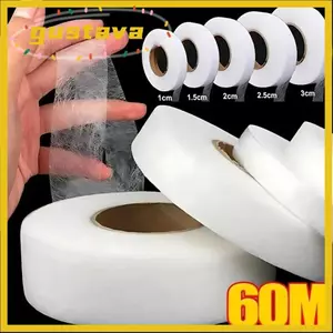 GUSTAVA May xen kẽ, Băng dính hai mặt không dệt, Dụng cụ may DIY 60M bền bỉ để làm ngắn quần sửa chữa