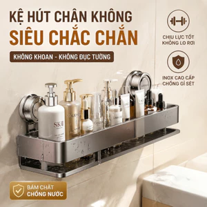 kệ nhà tắm hút chân không kệ để đồ treo tường thép carbon chống gỉ không khoan dễ lắp