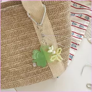 Cinna Sweet 4 Lá Cỏ Ba Lá Charm Móc Khóa Thiết Kế Nơ Thời Trang