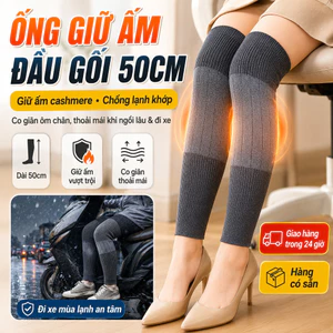⚡Ship Nhanh⚡Đệm đầu gối len cashmere dài siêu ấm | Đệm gối chống lạnh viêm khớp | Tất quá gối chống trượt khớp dài