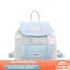 {READY STOCK} Ba lô màu tương phản phong cách Preppy dành cho nữ 2026 Ba lô dây chuyền thời trang phong cách mới
