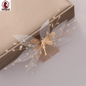 Lược chải tóc đính đá cô dâu có nơ lưới Mũ đội đầu tiệc cưới thanh lịch