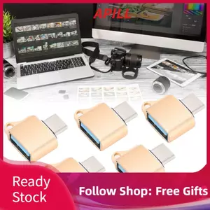 Apill Bộ chuyển đổi Type C OG 5 gói USB 2.0 sang bộ chuyển đổi có chức năng cắm và chạy trao đổi nóng cho máy tính Bàn phím điện thoại Chuột Truyền dữ liệu ổ cứng (Vàng)