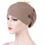 IAPPORTUNIA Chemo Cap, Khăn xếp ly bằng Cotton màu trơn, Phụ kiện Mũ bảo vệ tai Nút Render Nữ