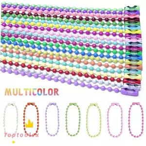 TOPTOOLCX 50 / 100 CÁI Bóng Hạt Dây Xích, Kim Loại Handmade Móc Chìa Khóa, Búp Bê DIY Trang Sức Làm Nhãn Tay Thẻ Kết Nối Chìa Khóa