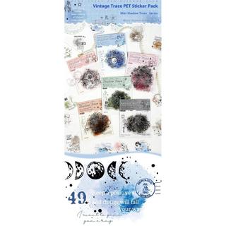 JIANWU Vintage Khói Biên Giới Nhãn Vật Liệu Phong Cảnh Cắt Dán Thêu Sò PET Miếng Dán Sáng Tạo DIY Tạp Chí Văn Phòng Phẩm