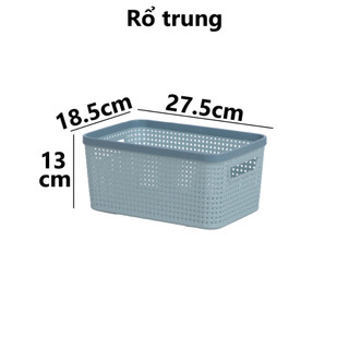 Rổ viền mây HOKORI nhựa VIỆT NHẬT cao cấp - Đan mây tre, đựng đồ, quần áo bé, bánh kẹo - 3517/8/9/20