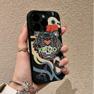 Hợp Thời Trang Đầu Hổ Cắt Thích Hợp Cho iPhone 17 Kết Cấu Xếp Ly Vỏ Mềm XR 12 Pro 16 Pro 15 Pro Max 11 Pro 13 Pro Max XS Max 17 Pro 14 Silicone Matte Chống Trơn Trượt