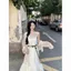 Mùa Hè Siêu Cổ Tích Rời Sling Váy Dài Phong Cách Kỳ Nghỉ Đầm Nữ + Ren Rỗng Kem Chống Nắng Cardigan Bộ Hai Mảnh