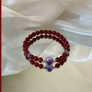{Jiangzhu} Retro Tính Khí Cặp Đôi Phong Cách Vòng Tay Cô Gái Cao Cấp Phong Cách Chị Em Tất Cả Trận Đấu Vòng Tay Phong Cách Đỏ 6.21