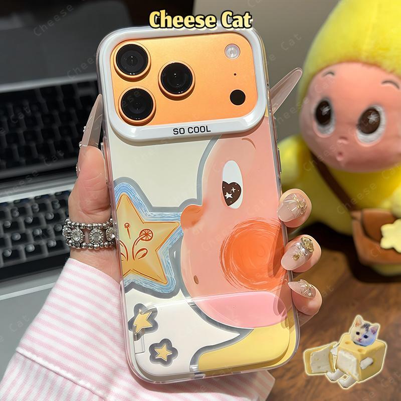 Ốp điện thoại hình ngôi sao có gương trang điểm dễ thương cho iPhone 17 Pro 16 15 14 13 12 11 Pro Max XR Xs Max 7 Plus