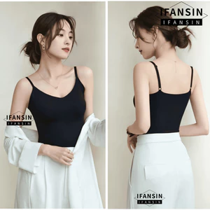IFASIN Áo hai dây nữ, Thiết kế không dây Vải co giãn liền mạch, Dây mỏng mềm Thân thiện với da Cốc cố định dành cho nữ Áo khoác ngoài không tay