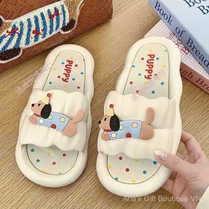 Dép Nữ Mùa Hè Nhiều Màu Sắc Chấm Chó Con Khử Mùi Chống Trơn Trượt Đế Dày Phòng Tắm Đế Mềm