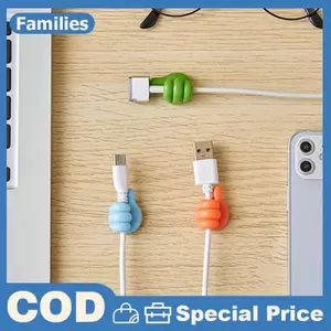 20 Chiếc Tay Giá Đỡ Cao Su Silicon Ngón Tay Cái Móc Treo Tường Quản Lý Cáp Dây Tổ Chức Đa Chức Năng Móc Treo Tường Móc