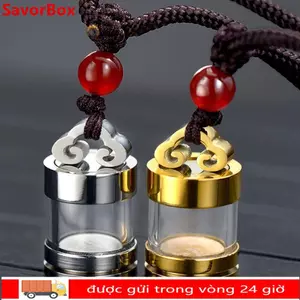 Vòng cổ lọ nước hoa SAVORBOX, Bộ khuếch tán tinh dầu Mặt dây chuyền chai chúc mừng hương thơm, Trang sức tưởng niệm Vòng cổ chai nước hoa bạc vàng trong suốt