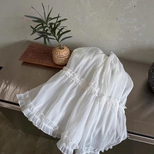 Váy Trẻ Em Phiên Bản Hàn Quốc Màu Trơn Chắp Vá Váy Ren Trẻ Em Tất Cả Trận Đấu Thường Ngày Khâu Váy Gạc