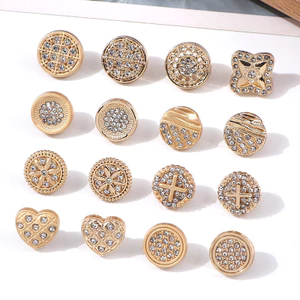 Kim Loại Màu Bảo Quản Áo Sơ Mi Nút Quần Áo Nữ Cardigan Kim Loại Phù Hợp Với Nút Kim Cương 6.23 GTKF