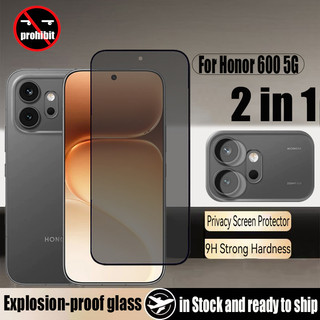 Kính cường lực chống gián điệp 2 trong 1 Bảo vệ màn hình riêng tư cho Honor 600 Pro 5G Wtih Phim ống kính máy ảnh