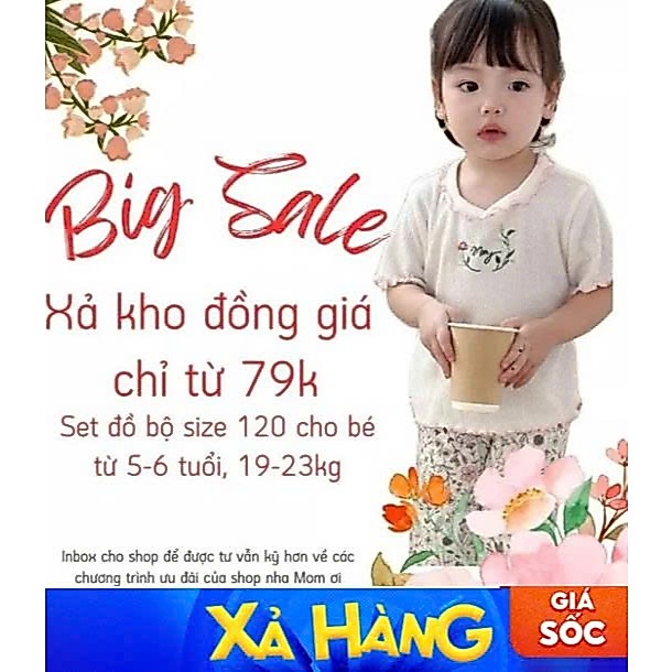 Xả kho - Bộ đồ bé trai, bộ đồ bé gái đồng giá, hàng thiết kế cao cấp size 120 cho bé 5-6 tuổi, 19-23kg Miniumbaby