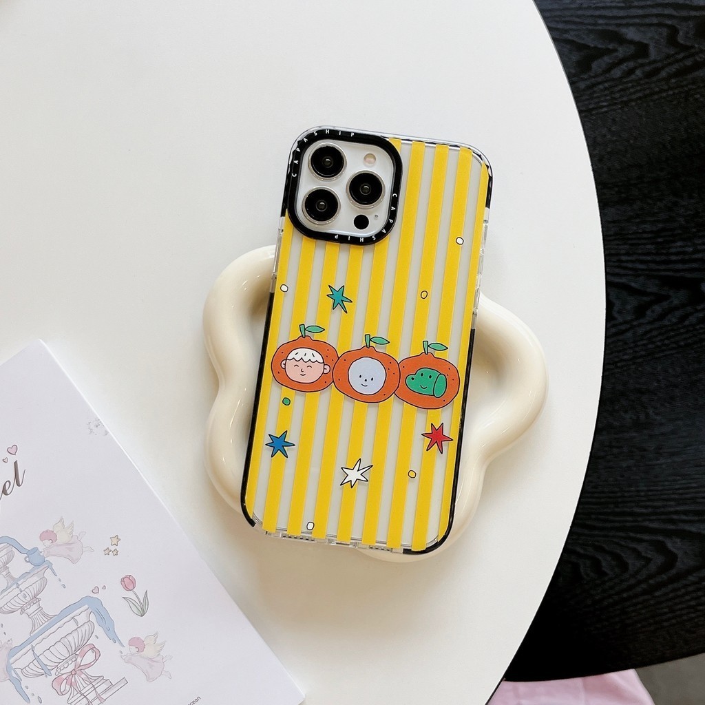 CAPASHIP Dễ Thương Trà Cam Minh Họa Nhật Bản Phim Hoạt Hình Kawaii Hàn Quốc Vỏ Mềm Tương Thích Cho iPhone 17 Pro Max Air Plus 16 / 15 / 14 / 13 / 12 / 11 / XR / X / XS / SE / 8 / 7 / 6