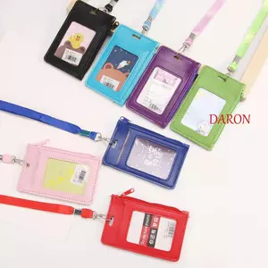 DARON Giá Đỡ Thẻ ID Da PU Di Động Trường Kinh Doanh Văn Phòng Vật Dụng Huy Hiệu Ví Đựng Tiền Túi Đựng Thẻ Tín Dụng