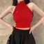 DARON Sườn Xám Phong Cách Skinny Vest, Ếch Khóa Áo Ngực Dạo Phố Có Miếng Lót Camisole, Thời Trang Không Tay Lưng Phong Cách Dân Tộc Mỏng Crop Top Party