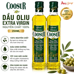 Dầu Oliu Coosur Extra Virgin Nguyên Chất 250ml, Dầu Olive Nhập Khẩu Cao Cấp, Giữ Trọn Hương Vị Dinh Dưỡng