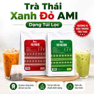 Trà Thái Xanh & Trà Thái Đỏ Túi Lọc AMI (15 Gói X 20G) – Nguyên Liệu Pha Chế Chuẩn Vị Trà Sữa Thái Túi 300g