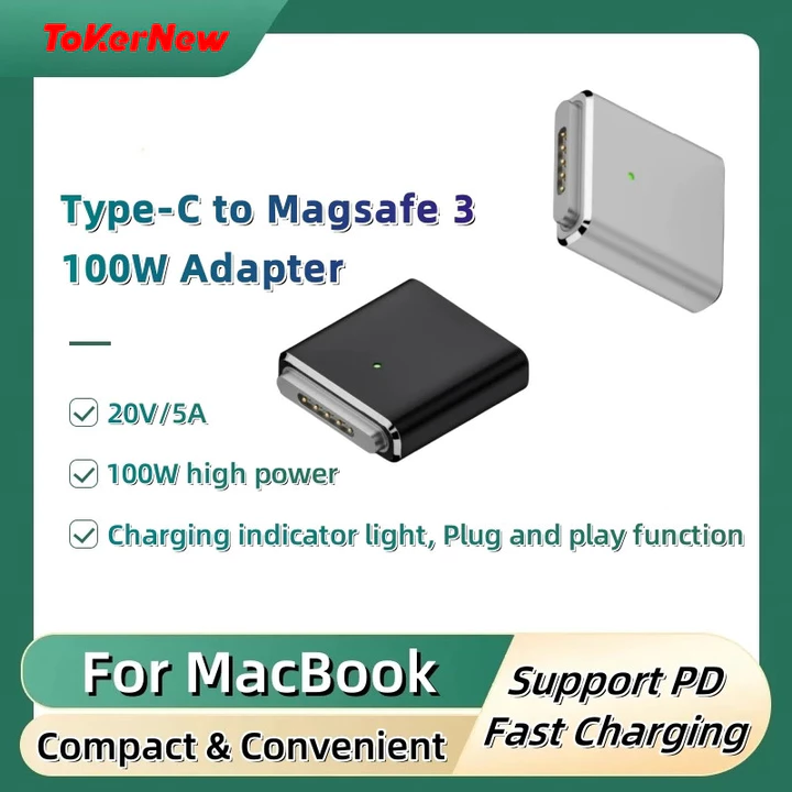 Bộ chuyển đổi ToKerNew Type-C sang 3 PD 100W cho MacBook Pro 2026 (M2,14 / 16 inch), MacBook Air 2026 (M2), MacBook Pro 2026 (M1,14 / 16 inch)