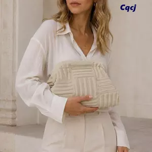 Túi Trang Điểm CQCJ, Túi Ly Hợp Đan Đa Năng, Túi Đựng Mỹ Phẩm Dung Tích Lớn Màu Trơn Thời Trang Nữ
