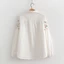 Áo sơ mi nữ Cotton trắng thêu hoa dài tay nữ cổ ngọt ngào làm việc hàng đầu