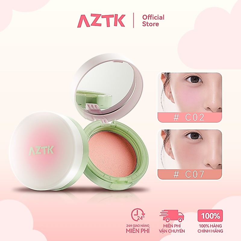 AZTK Má Hồng Kem Tự Nhiên Không Thấm Nước Lâu Trôi Kem Mềm 4g