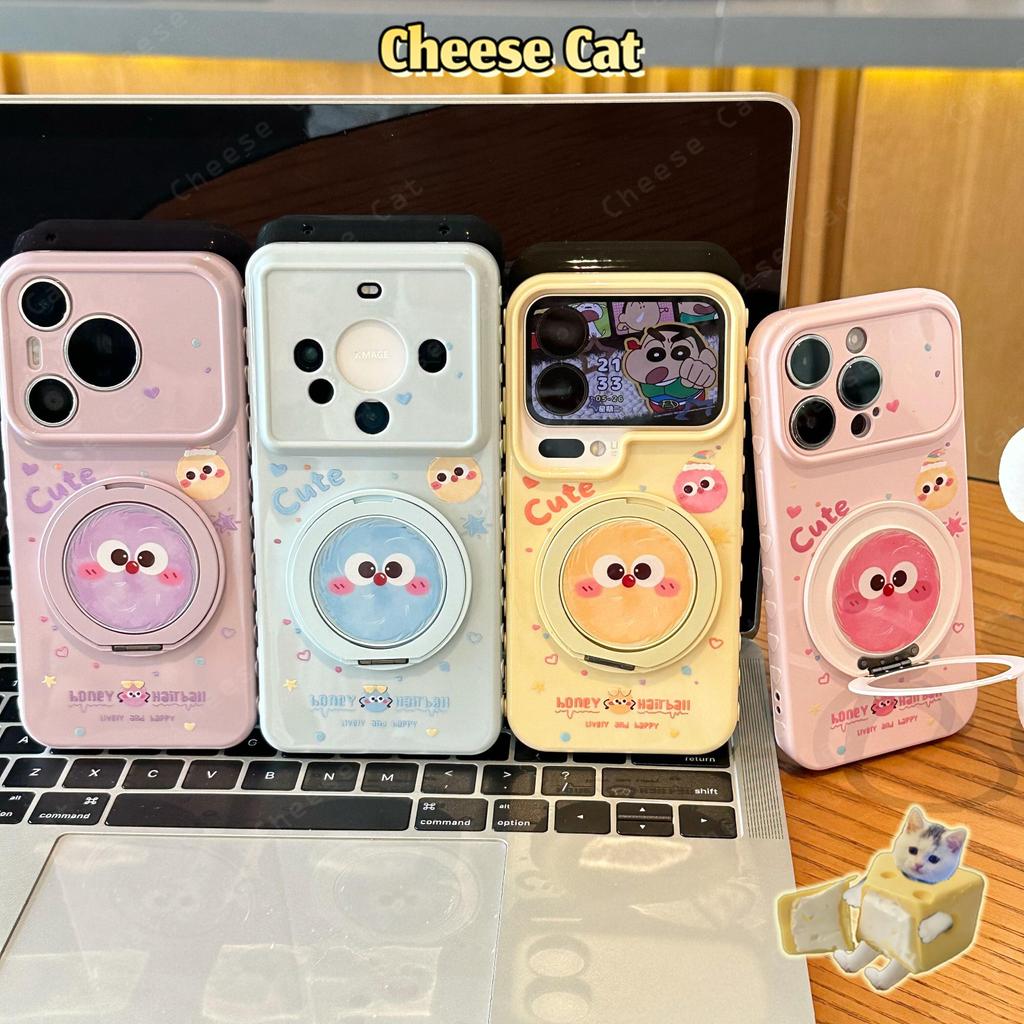 Ốp điện thoại hình bánh rán màu kẹo ngọt cho iPhone 11 12 13 14 15 Plus 16 17 Pro Max 17 Air có chân đế