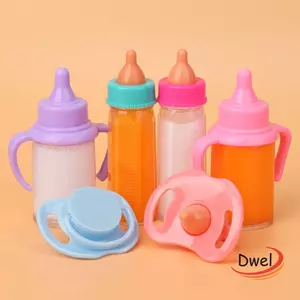 DWEL Nhựa Núm Vú Chai Nhà Búp Bê Phù Hợp Với Búp Bê Sơ Sinh Búp Bê Dễ Thương Chai Nước ép