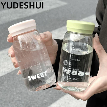 Cốc Nước YudhUI, có Dụng Cụ Lọc Trà Có Cân Bình Nước Mini, Chai Nước Uống Di Động 300ml Trong Suốt Trẻ Em