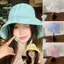 Mũ ngư dân CATMALLER88, Mũ xô vành rộng màu kẹo, Họa tiết sọc thời trang có nắp chậu dây dành cho nữ