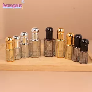 BORAGETE Chai nhỏ giọt thủy tinh cổ điển Hộp đựng mỹ phẩm Trang trí đám cưới 3 / 6 / 12ML Chai nước hoa phong cách Ả Rập