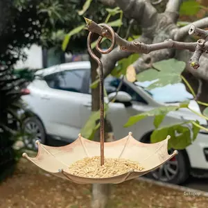 Top Ngoài Trời Sắt Chim Ăn Ô Hình Khay Sắt Nặng