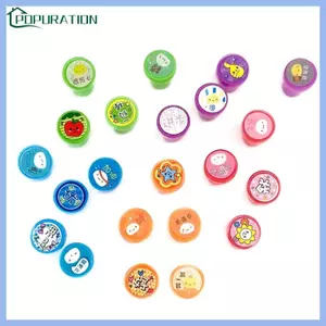 POP 10 Cái Kid Vui Nhộn Hoạt Hình Tự Mực Cao Su Tem Thêu Sò Dễ Thương Trường Thủ Công