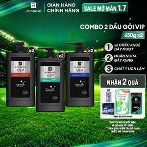 Combo 2 Dầu gội nam Romano VIP Passion / Vision / Impress ( 650g x 2 )