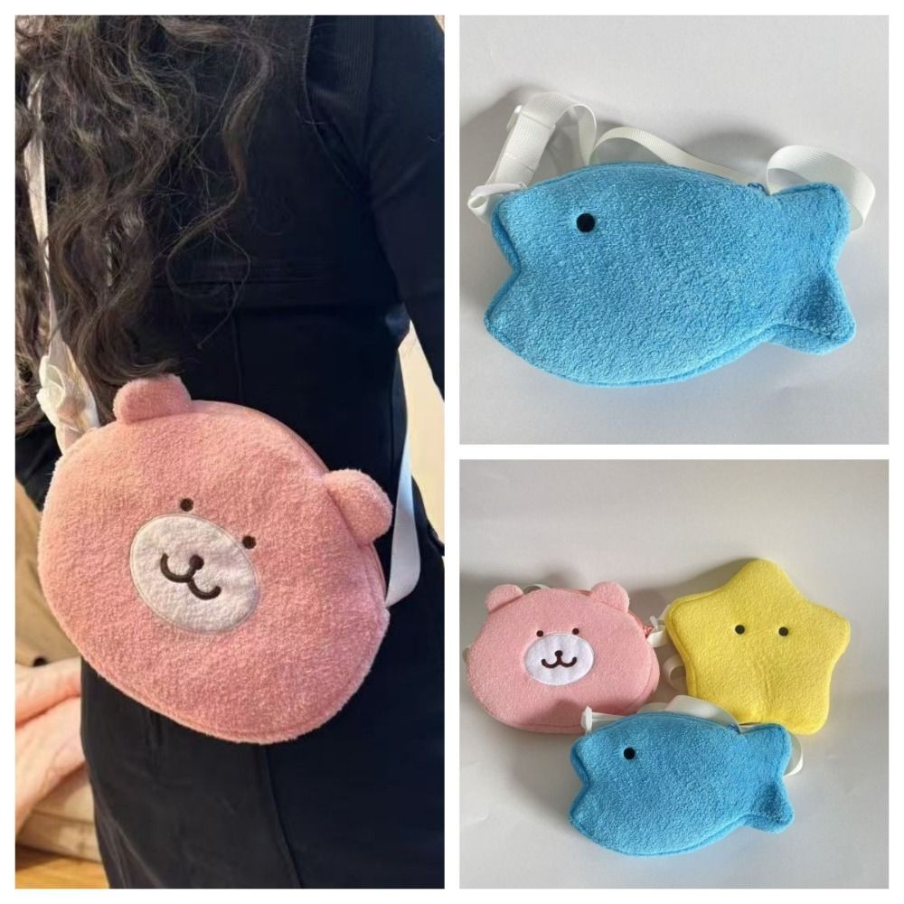Túi nhỏ gấu GUSTAVA Jiyi, Túi đeo chéo phong cách Nhật Bản Chiikawa dễ thương, Búp bê cừu thời trang Đồ chơi sang trọng Xiaoba Girl Túi đeo vai mùa thu đông