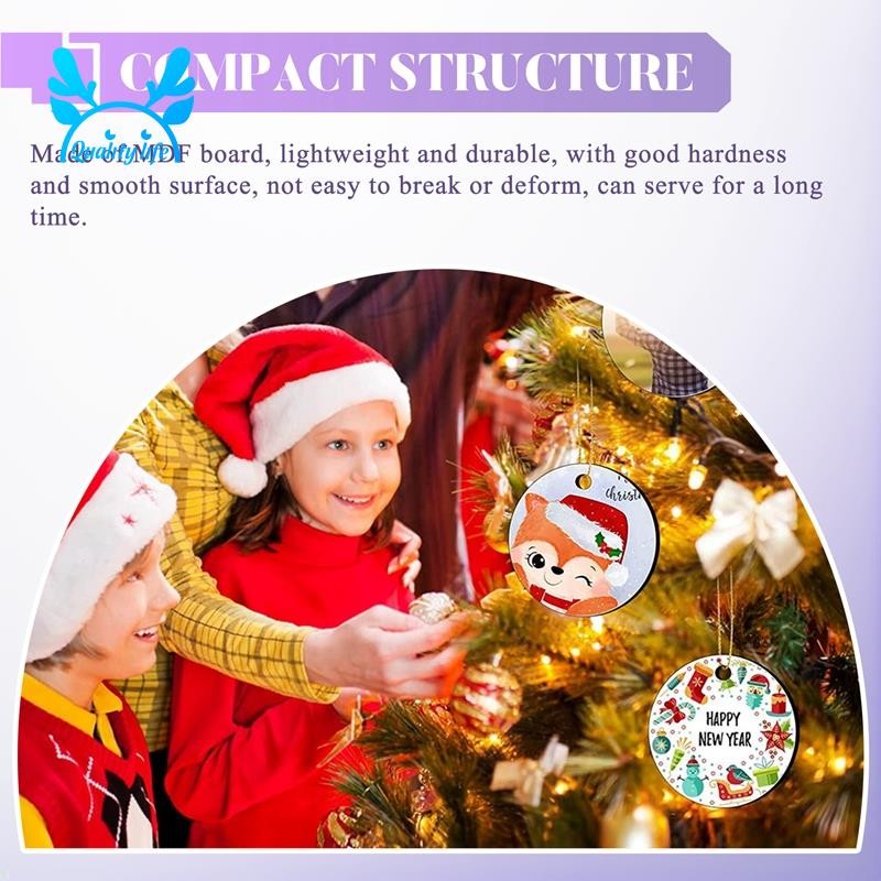 35 miếng đồ trang trí thăng hoa trống tròn cho cây thông Noel