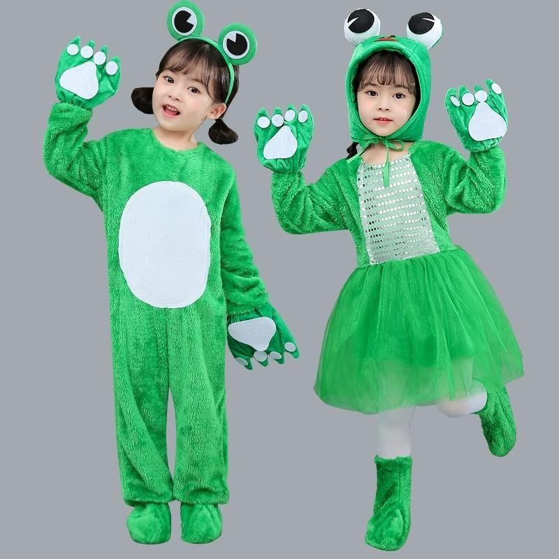💕Chỗ💕 Quần Áo Trẻ Em Động Vật Múa Trang Phục Quần Áo Cho Bé Gái 3 Đến 12 Tuổi Ếch Trang Phục Mới Lạ Halloween Giáng Sinh