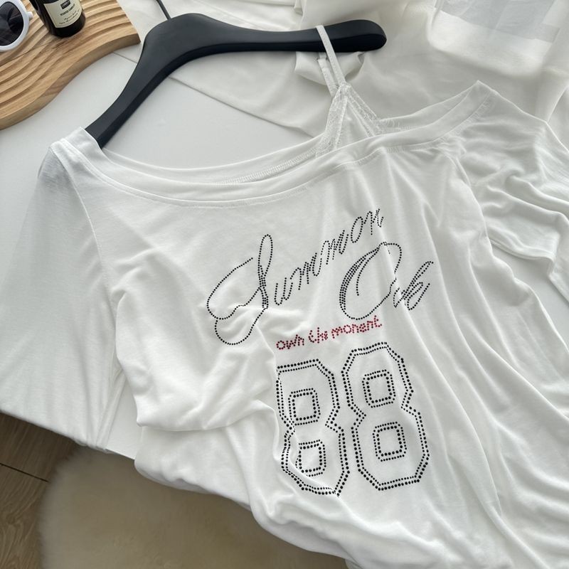 Milyfashion Niche Thiết Kế Thu Đông Phong Cách Mới Nóng Kim Cương Ren Khâu Tay Dài T Rời Mỏng Chống Nắng Top Quần Áo Nữ